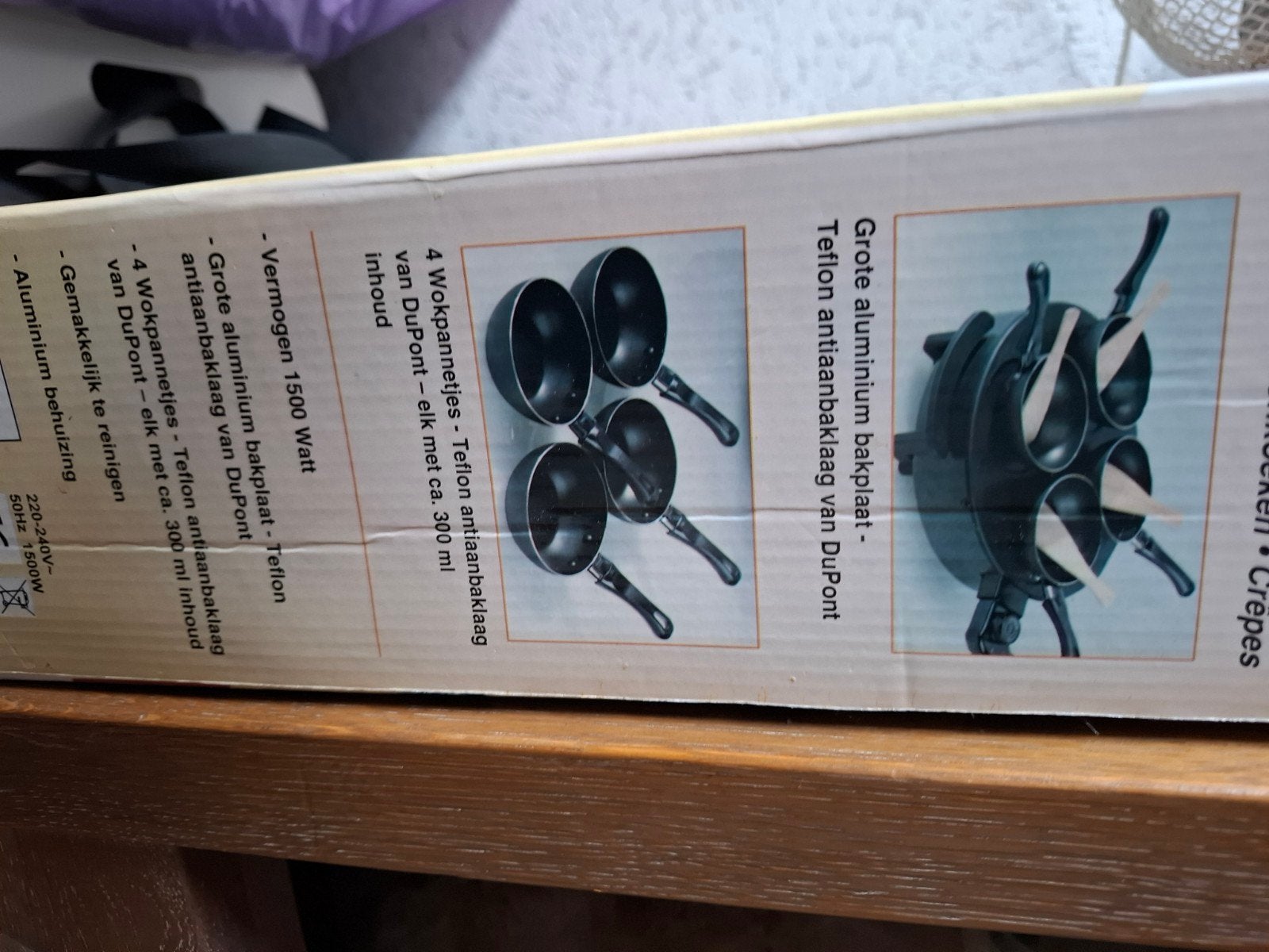 Partywok, pannenkoeken en crêpes maker - 1500 Watt, Ophalen, Overige typen, Nieuw, Zwart