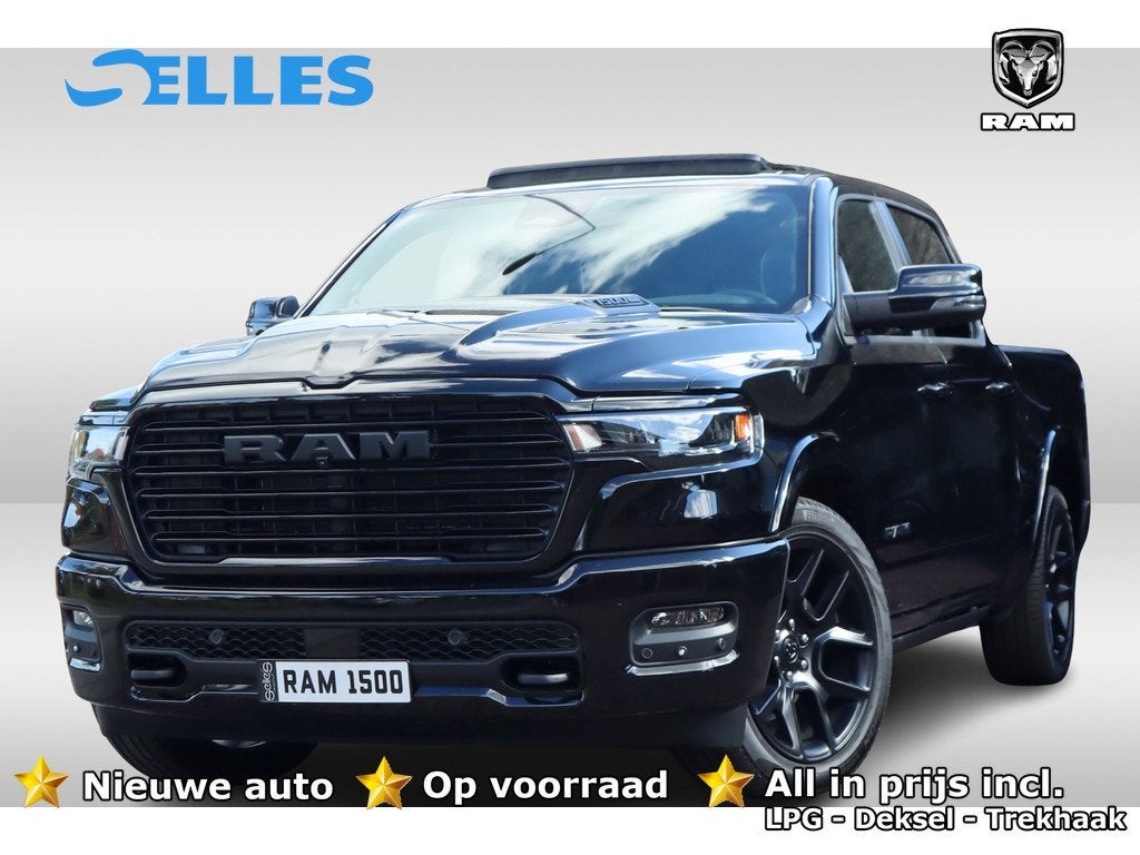 Dodge Ram 1500 2025 3.0L HURRICANE LARAMIE Night Premium | B, Automaat, 2993 cc, Met garantie (alle), Zwart