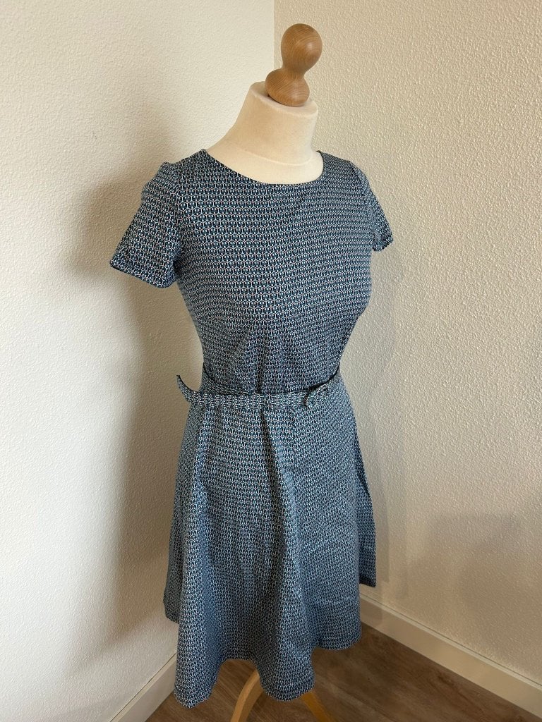King Louie maat M zwierig retro jurkje 449, Maat 38/40 (M), Blauw, Ophalen of Verzenden, Zo goed als nieuw