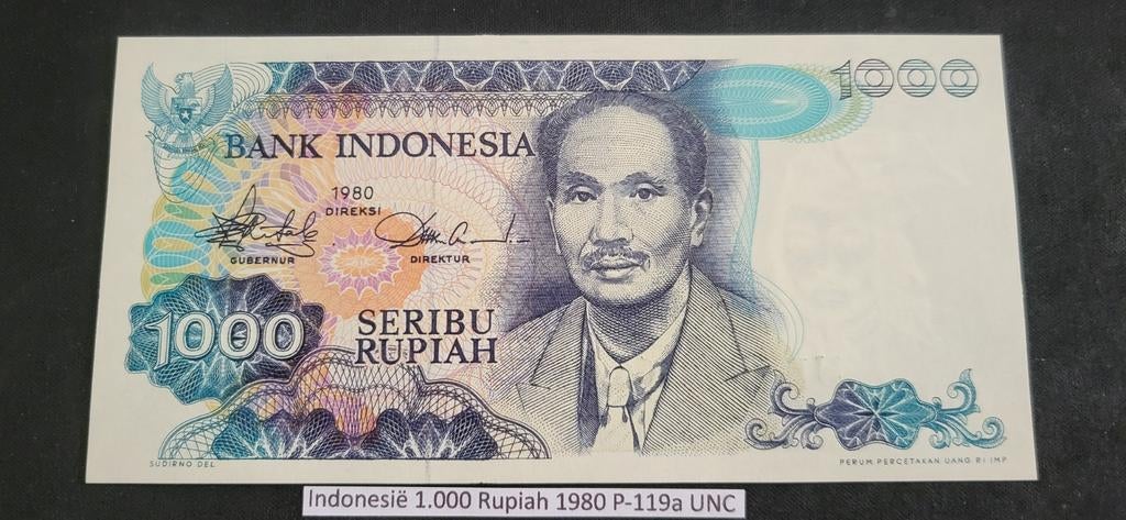Indonesië 1000 Rupiah 1980 P-119a UNC Bankbiljet, Postzegels en Munten, Bankbiljetten | Azië, Ophalen of Verzenden