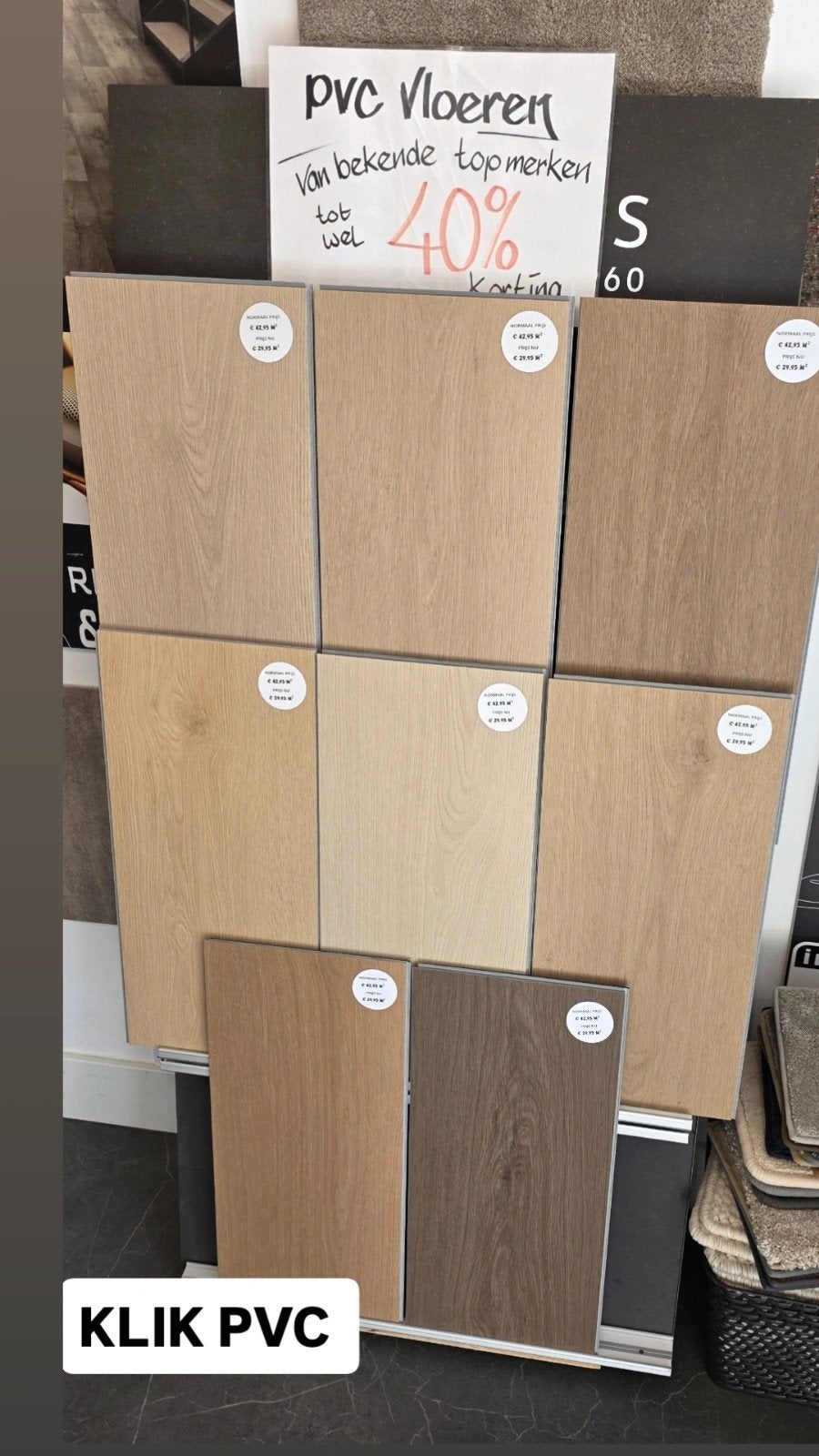 KLIK PVC VLOEREN XL ondervloer!, Ophalen, Bruin, 75 m² of meer, Overige typen