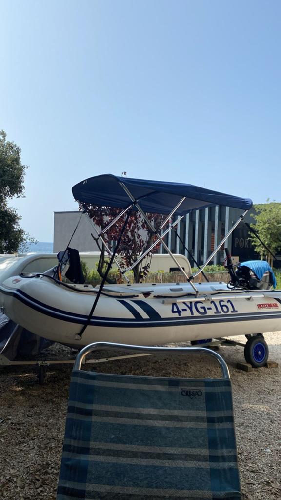 Complete Suzumar 3.90 set met Mercury 15pk en trailer, Watersport en Boten, Suzumar, Zo goed als nieuw, Ophalen, Afdekzeil