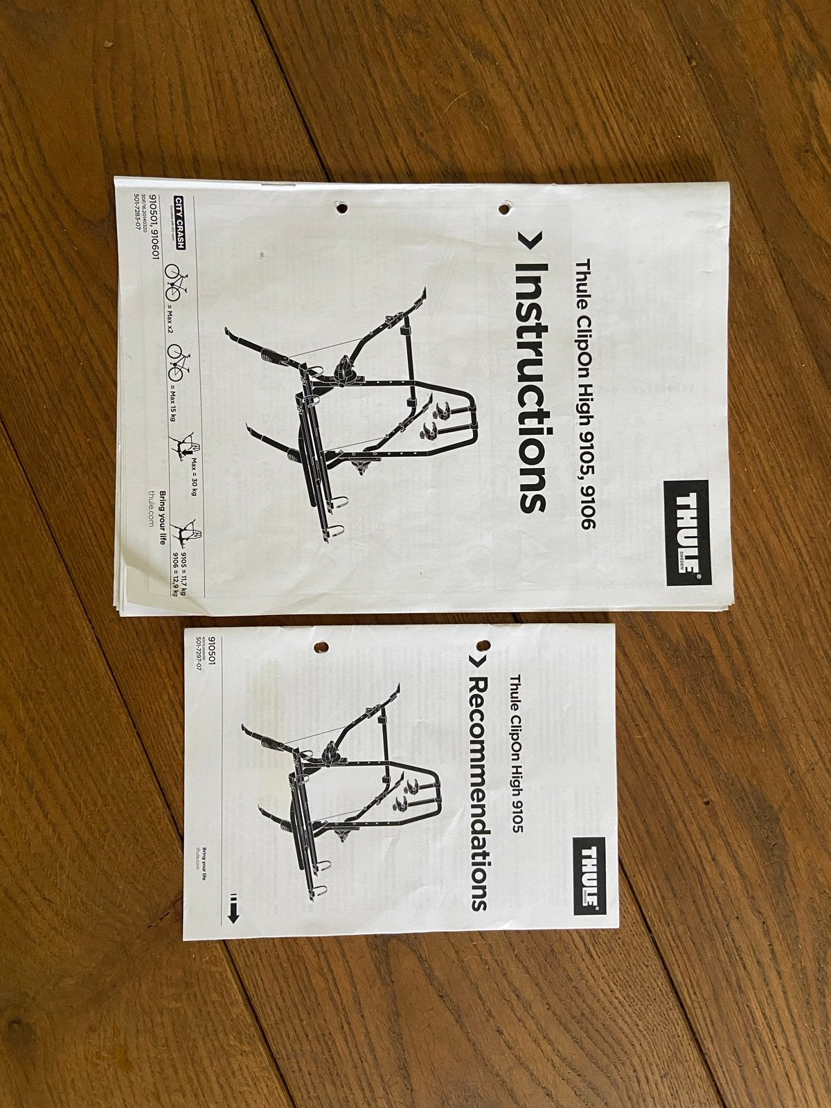 Thule ClipOn High 9105 fietsendrager voor 2 fietsen, Auto diversen, Fietsendragers, Zo goed als nieuw, Achterklepdrager, 2 fietsen