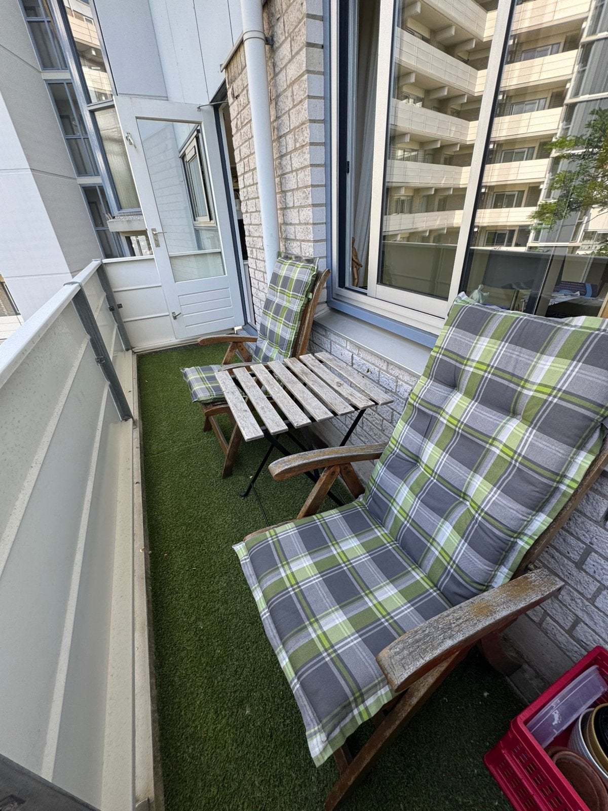 Eiken tuinset incl. klapstoelen, kussens en IKEA TÄRNÖ tafel, Tuin en Terras, Tuinsets en Loungesets, Gebruikt, Stoel, Tuinset