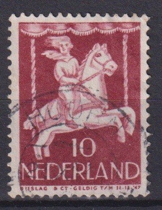 Nederland 1946 nr. 472 Kinderzegel Draaimolen Kermis HOORN, Postzegels en Munten, Verzenden, Gestempeld, Overige thema's