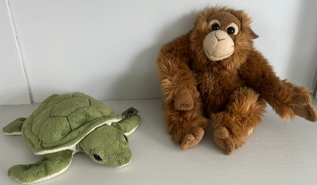 Wwf knuffels schildpad en gorilla’s, Kinderen en Baby's, Speelgoed | Knuffels en Pluche, Ophalen, Zo goed als nieuw, Overige typen