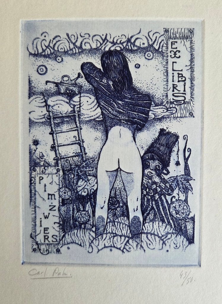 Exlibris / Ex libris Carl Palm, naakt, Verzenden