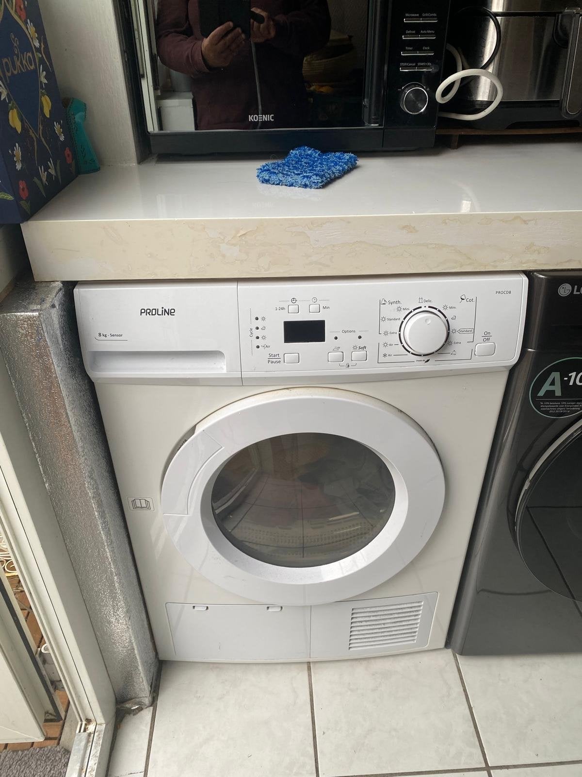 Proline PROCD8 Condensdroger 8 kg, Ophalen, 8 tot 10 kg, Zo goed als nieuw, Voorlader