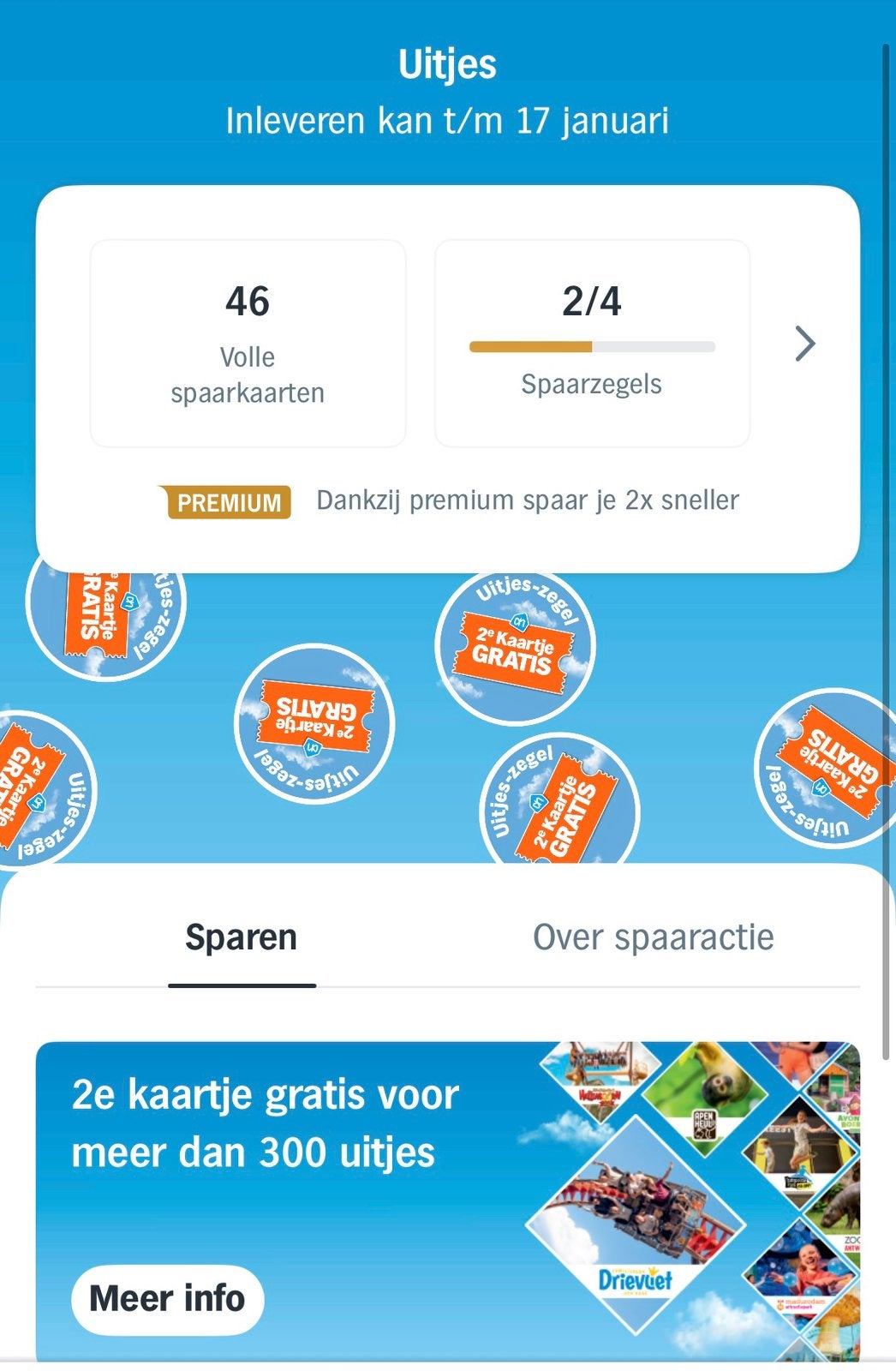 Albert heijn zegels uitjes volle spaarkaarten 46 voor €15, Albert Heijn, Ophalen