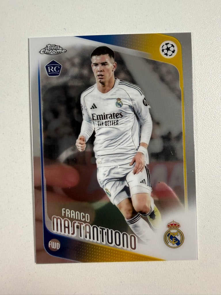 172 Franco Mastantuono RC Topps Chrome 2025-26, Ophalen of Verzenden, Nieuw, Buitenlandse clubs, Poster, Plaatje of Sticker