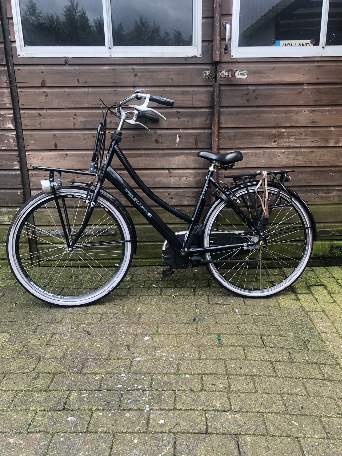 Zwarte pelikaan damesfiets, Terugtraprem, Gebruikt, 50 tot 53 cm, Ophalen