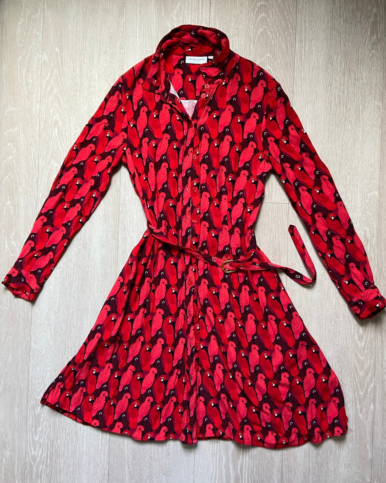 Jurk Fabienne Chapot met papegaaienprint maat XS, Kleding | Dames, Jurken, Ophalen of Verzenden, Zo goed als nieuw, Knielengte