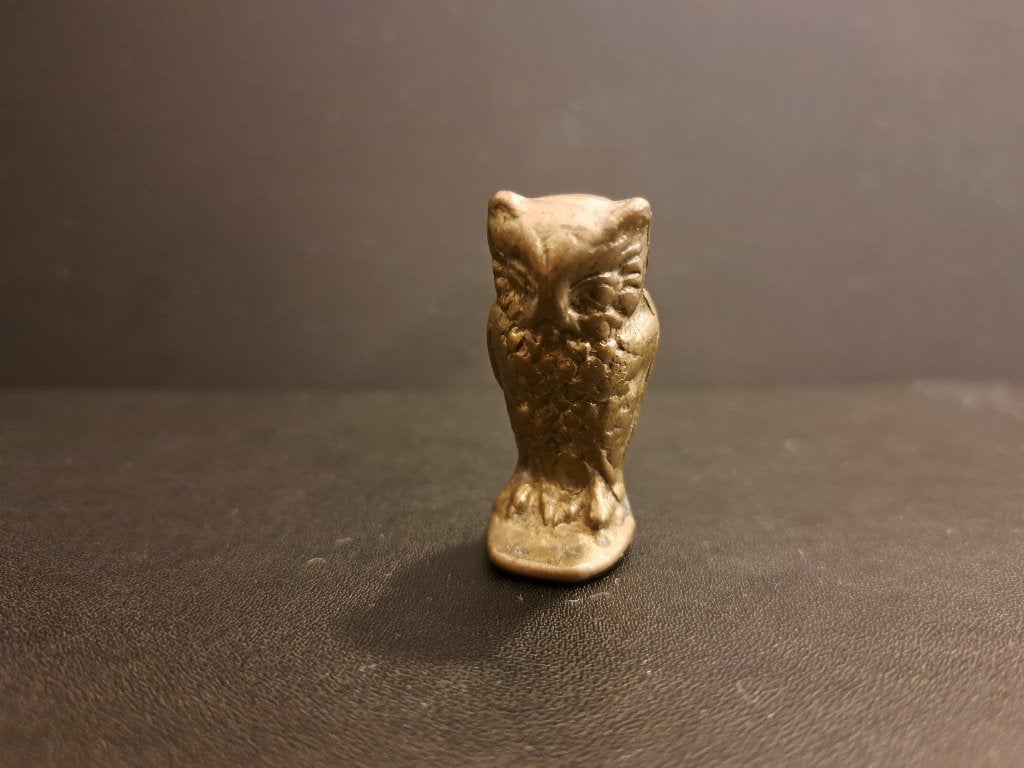 Kleine bronzen uil - Vintage decoratie, Ophalen of Verzenden, Gebruikt, Dier
