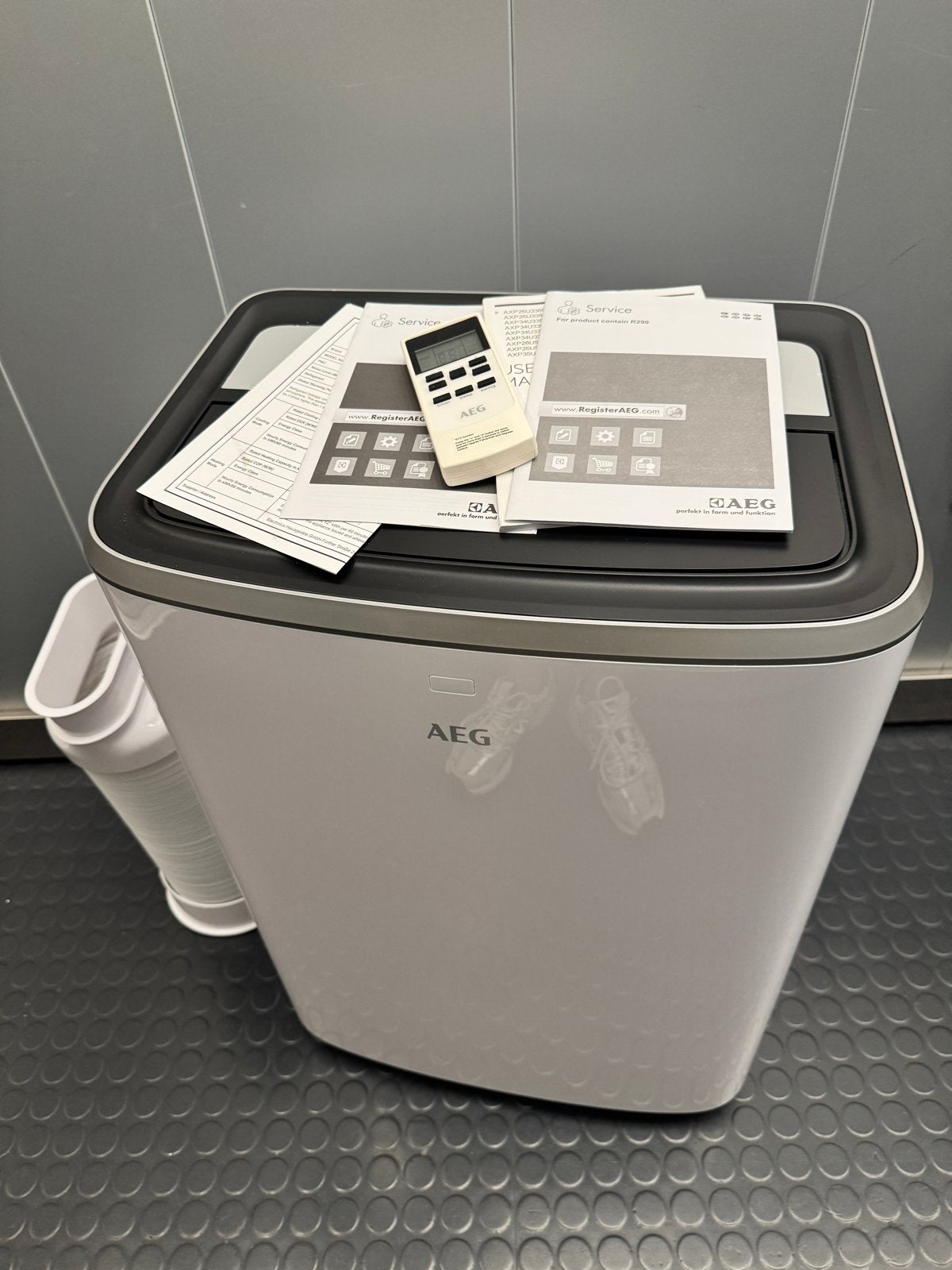 Aeg mobiele airco met afstandsbediening, Witgoed en Apparatuur, Airco's, Ophalen, Minder dan 60 m³, 3 snelheden of meer, Zo goed als nieuw