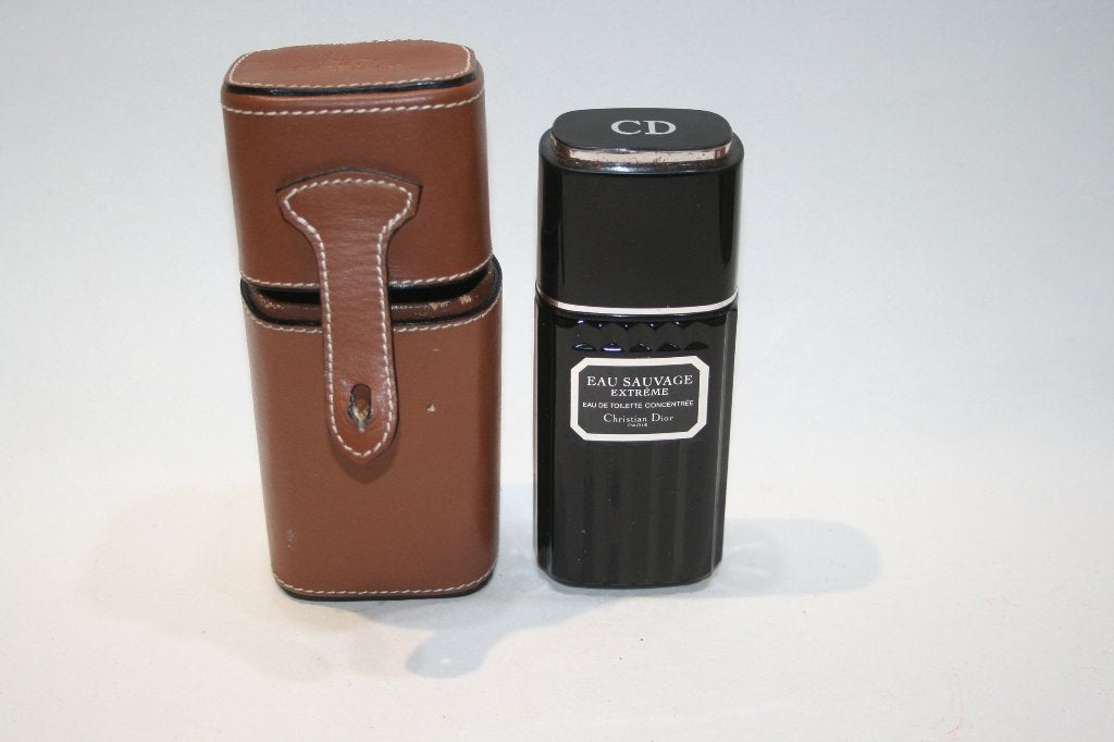 Rariteit !! Dior sauvage origineel etui glad leder, Ophalen of Verzenden, Gebruikt, Miniatuur