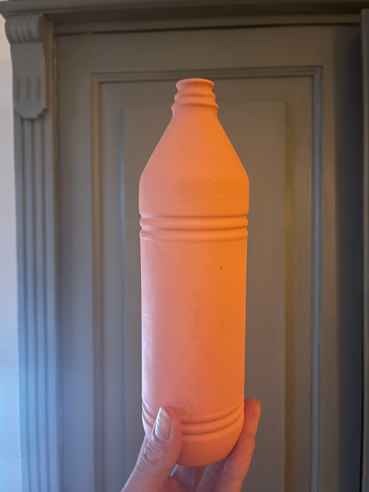 Foekje Fleur vaas, roze, botlle vase, Overige kleuren, Ophalen of Verzenden, Minder dan 50 cm, Glas