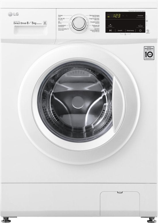 LG was-droogcombinatie GD3M108N3 - 8/5 kg - Wit, 1200 tot 1600 toeren, Handwasprogramma, 8 tot 10 kg, Nieuw