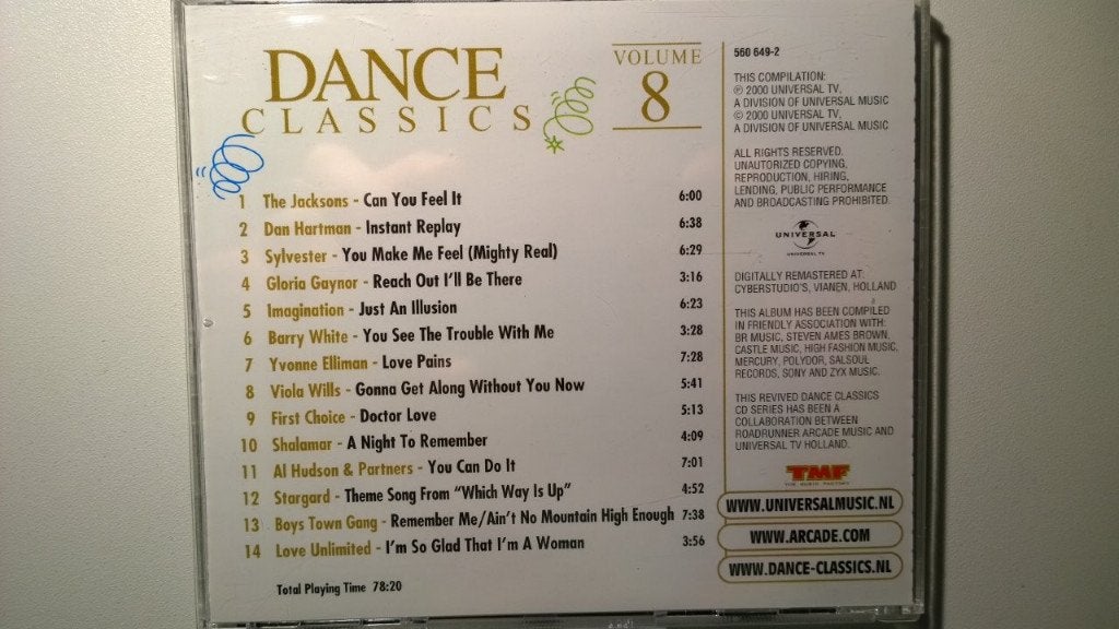 Dance Classics Volume 8, Ophalen of Verzenden, Zo goed als nieuw
