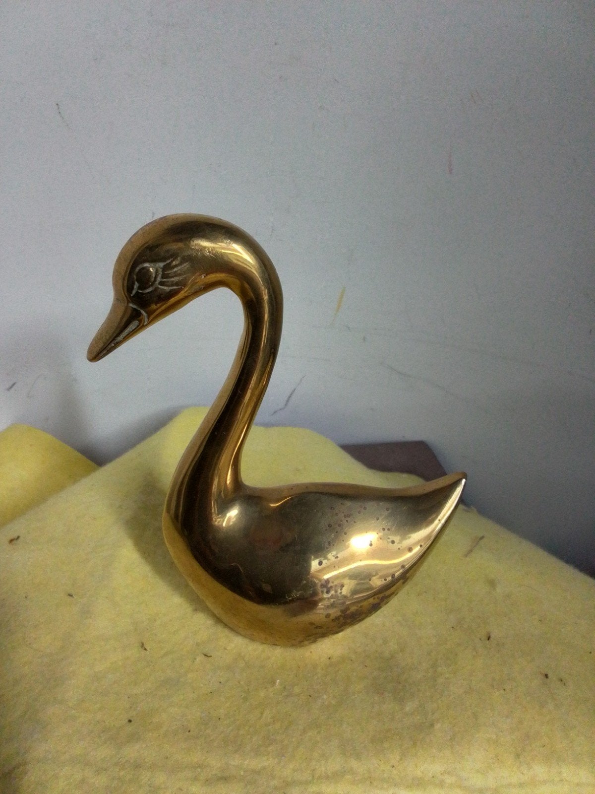 10187) mooie grote messing zwaan  hoog 15cm, Ophalen of Verzenden