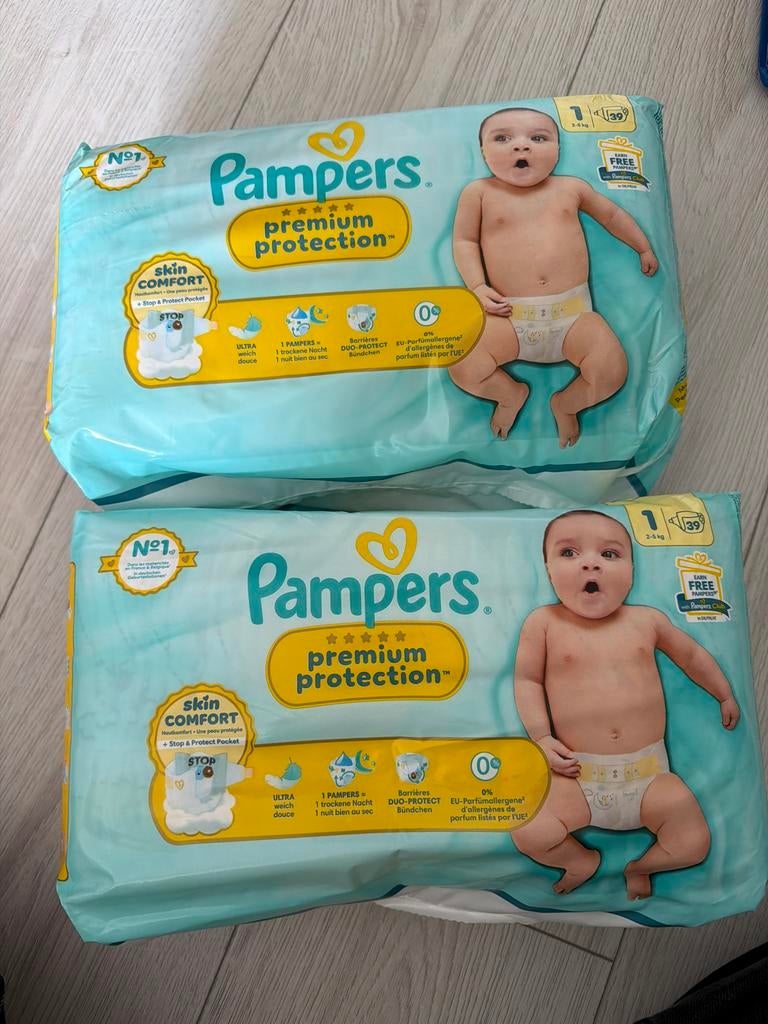 Pampers Premium Protection maat 1 (2x 39 luiers), Ophalen of Verzenden, Nieuw