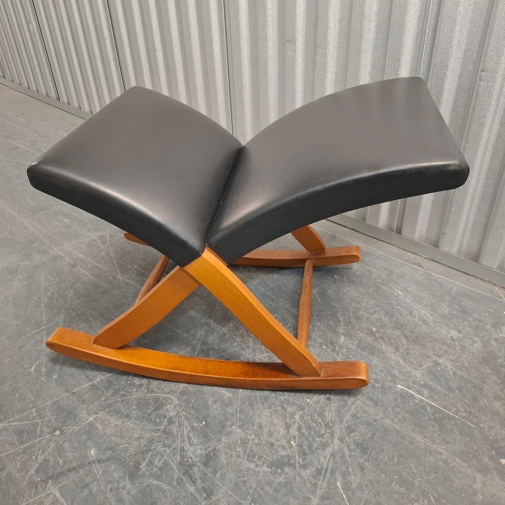Antiek brocante voetenbank schommelvoetsteun, Huis en Inrichting, Banken | Voetenbanken en Poefen, Gebruikt, Minder dan 50 cm