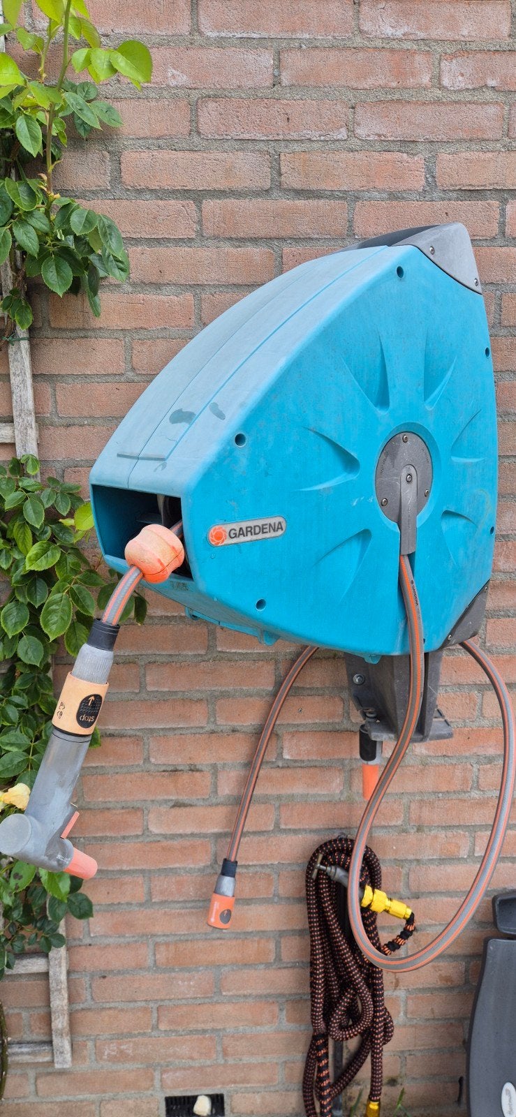 Gardena wandslangenbox 15 meter slanghaspel Rollup, Ophalen, Gebruikt, Tuinslanghaspel