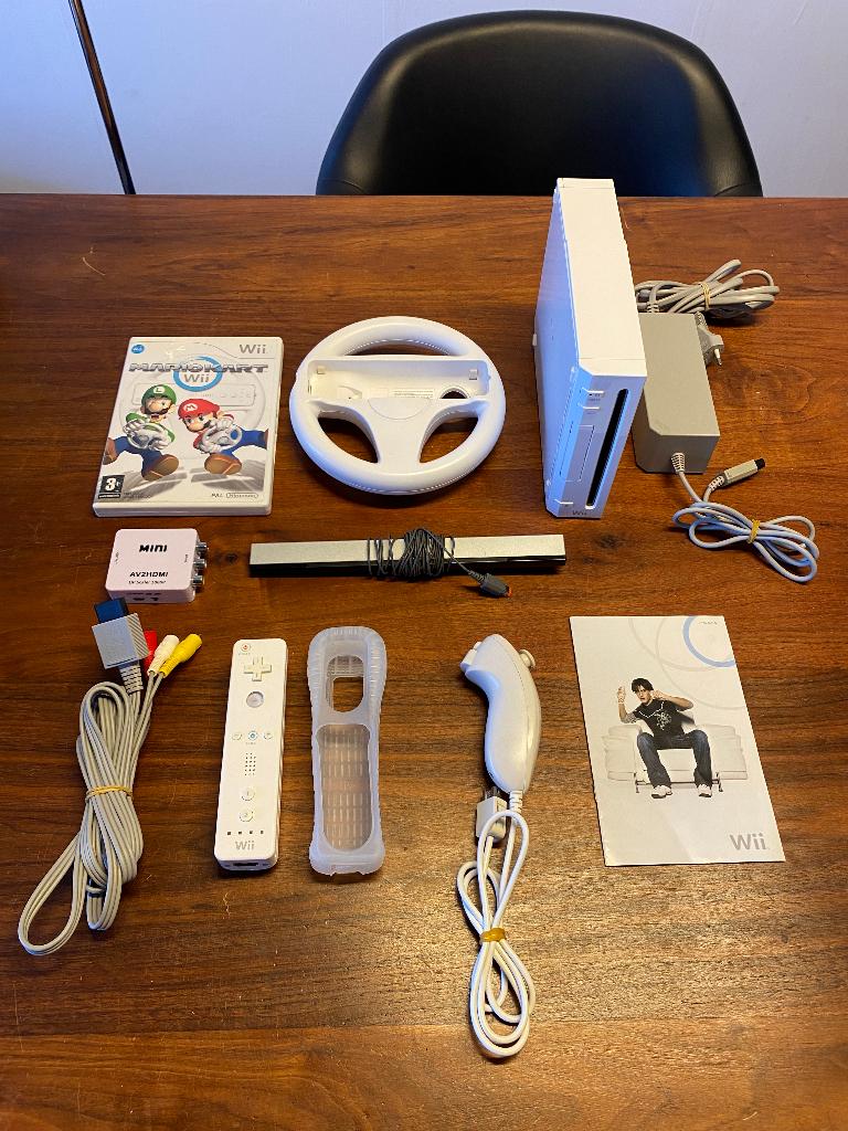 Nintendo Wii console met Mario kart, Ophalen of Verzenden, Gebruikt, Met 1 controller