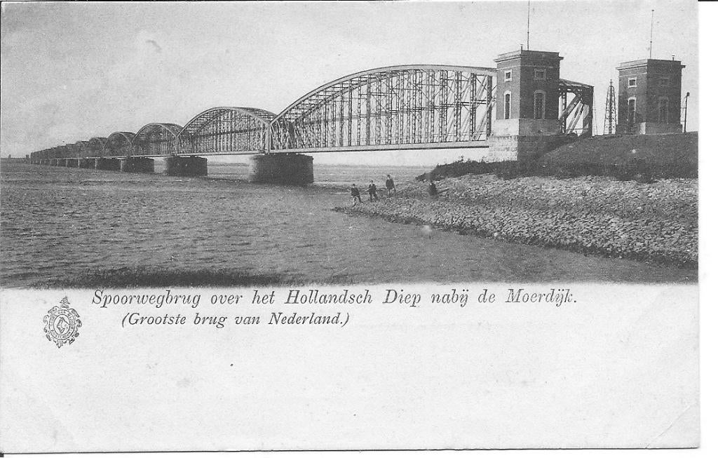 Spoorwegbrug over Hollandsch Diep nabij de Moerdijk., Verzamelen, Ansichtkaarten | Nederland, Ophalen of Verzenden, Voor 1920