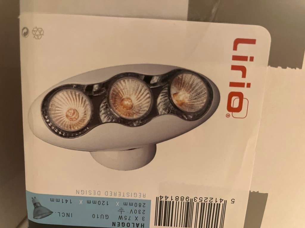 2x witte Lirio zodiac  by Philips Halogeen Wandlamp GU10, Ophalen, Nieuw, Metaal