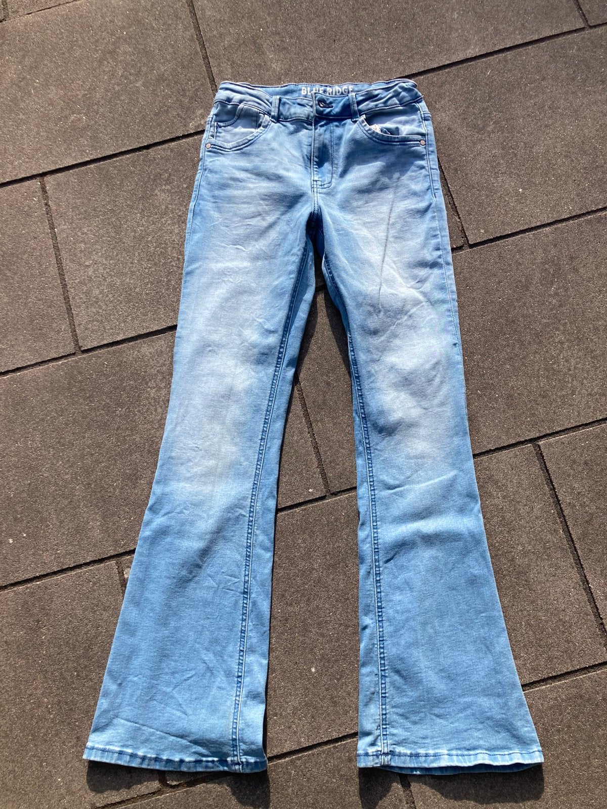 WE blue ridge flared farah jade spijkerbroek maat 164, Ophalen of Verzenden, Zo goed als nieuw, Meisje, Broek