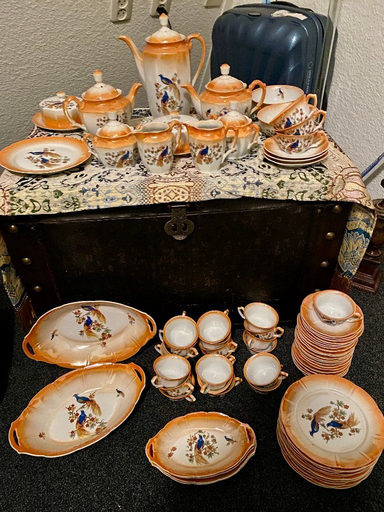 Zeer uitgebreid vintage Japans servies, Aziatisch, Gebruikt, Ophalen of Verzenden, Porselein