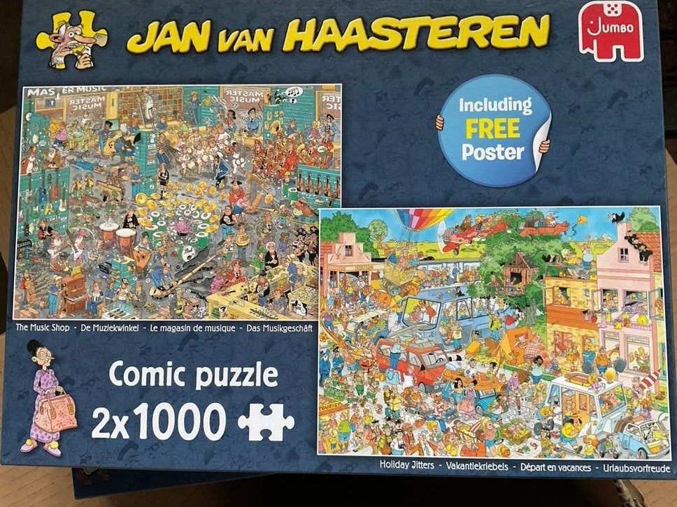 Jan van Haasteren - combi - 2 x 1000, Ophalen, 500 t/m 1500 stukjes, Zo goed als nieuw