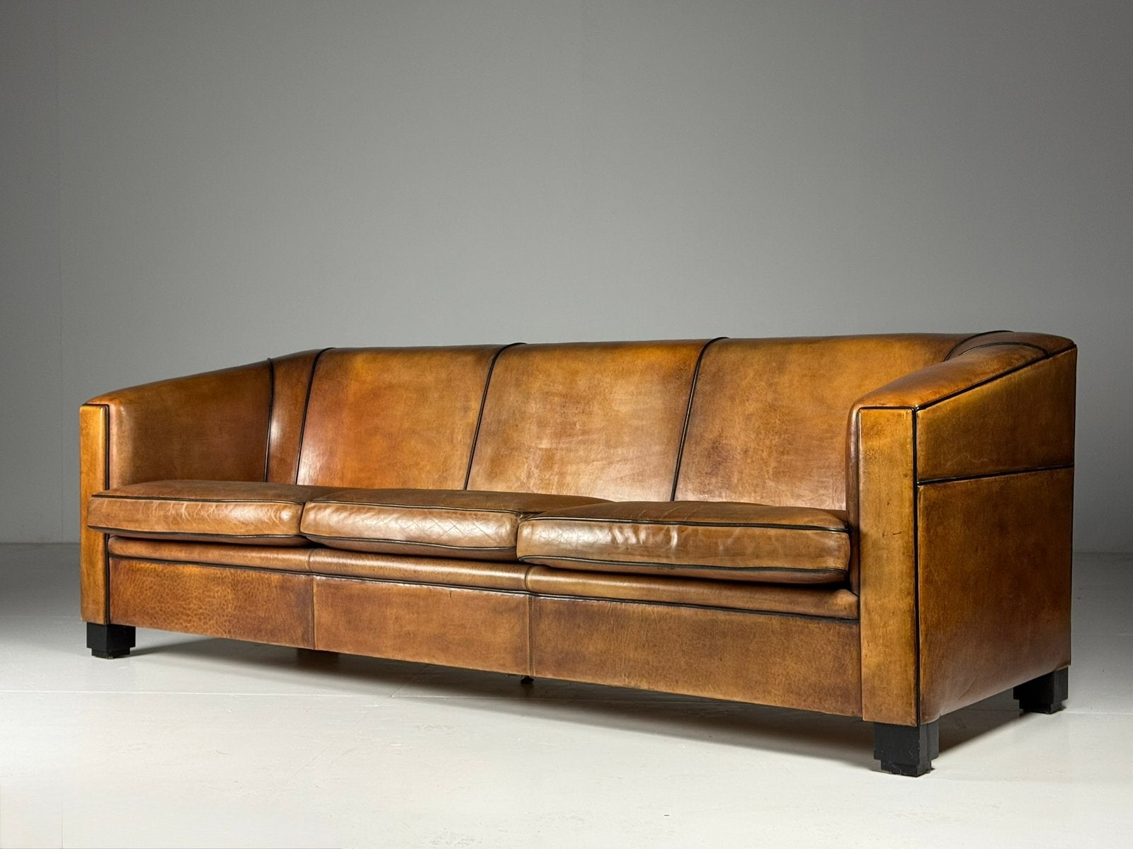 Schapenleren bank Art Deco 3 zits, Antiek en Kunst, Ophalen