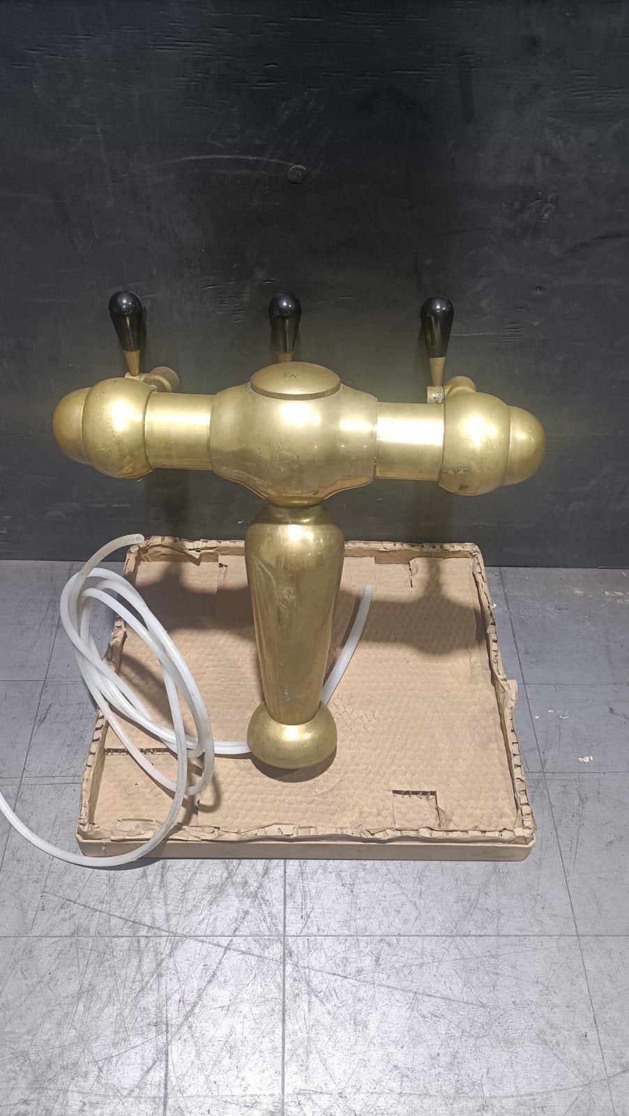 Vintage messing bier tapkraan met 3 kranen, Ophalen of Verzenden, Gebruikt, Overige merken