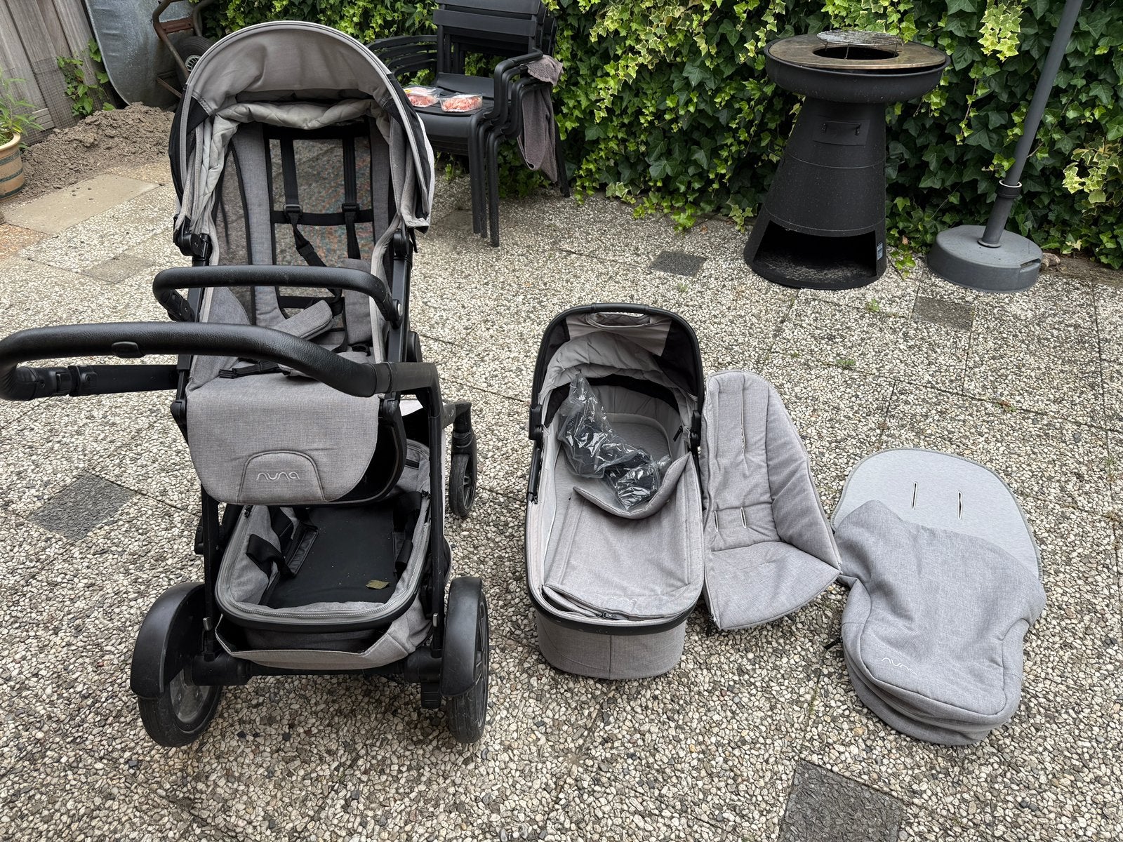 Nuna kinderwagen, Gebruikt, Combiwagen, Verstelbare duwstang, Ophalen