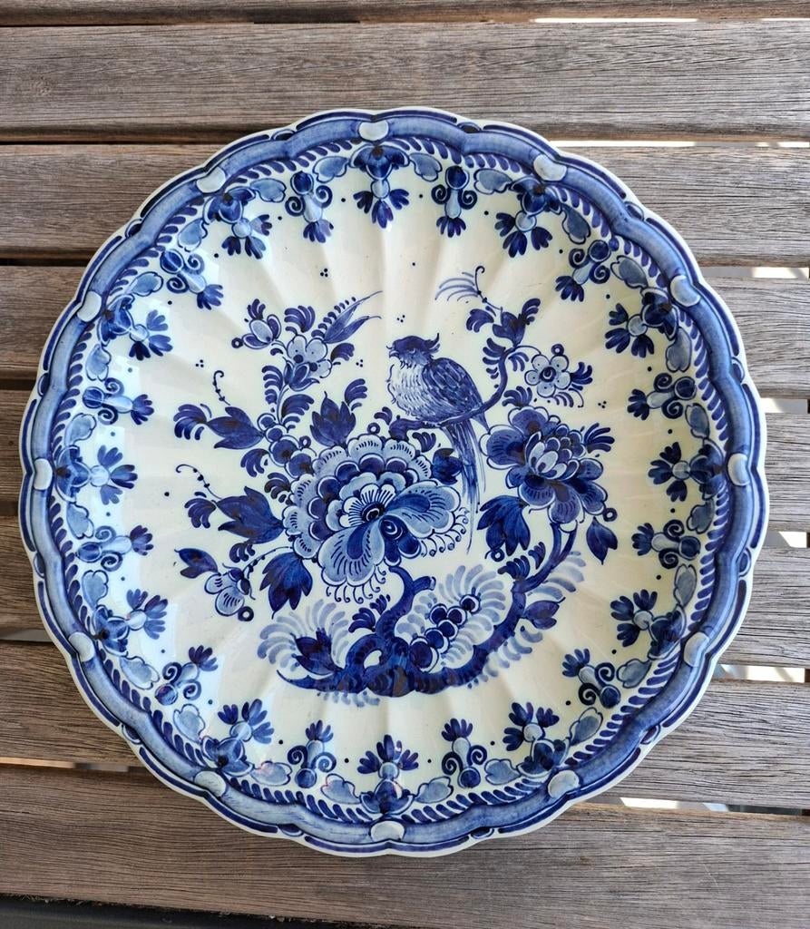 Delfts Blauw Wandbord Zenith Handgeschilderd Vogelmotief, Antiek en Kunst, Ophalen of Verzenden