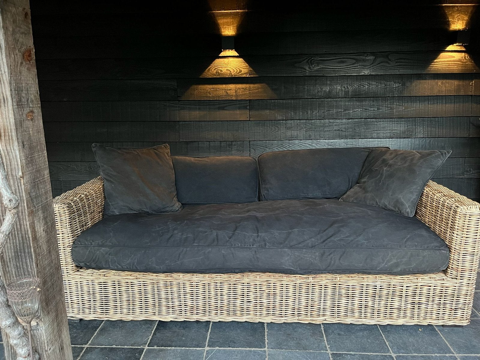 Prachtige Rotan Bank, Tuin en Terras, Tuinsets en Loungesets, Ophalen, Gebruikt, Bank, 2 zitplaatsen