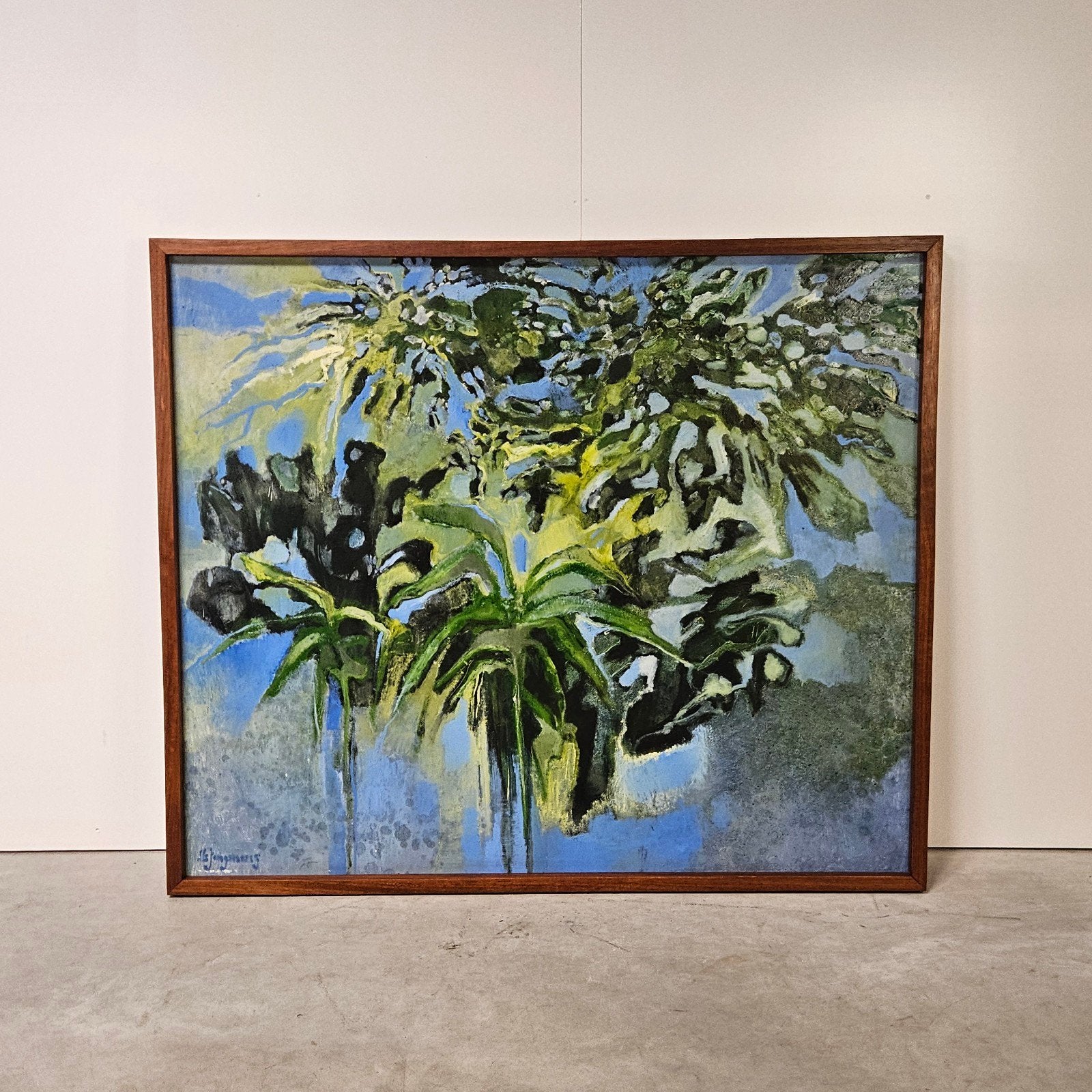Vintage groot olieverf schilderij, Ab Jongmans, Antiek en Kunst, Kunst | Overige Kunst, Ophalen of Verzenden
