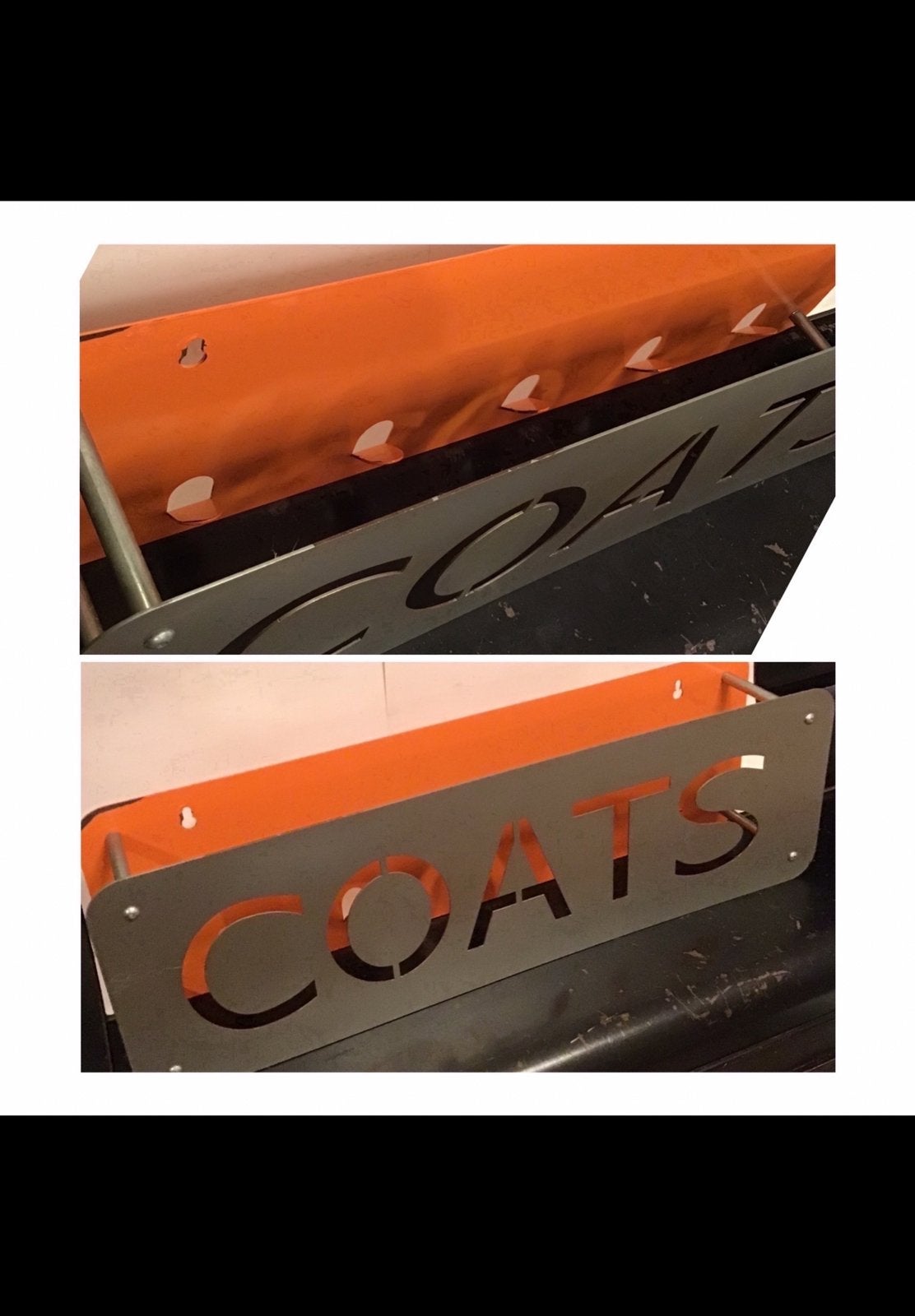 Leuke retro kapstok gevormd door de letters COATS 57 cm lang, Wandkapstok, Ophalen of Verzenden, Zo goed als nieuw, Minder dan 100 cm