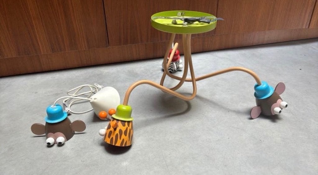 Massive Kico Jungle Kinderlampen Set Vintage, Ophalen of Verzenden, Zo goed als nieuw, Metaal, Plafondlamp