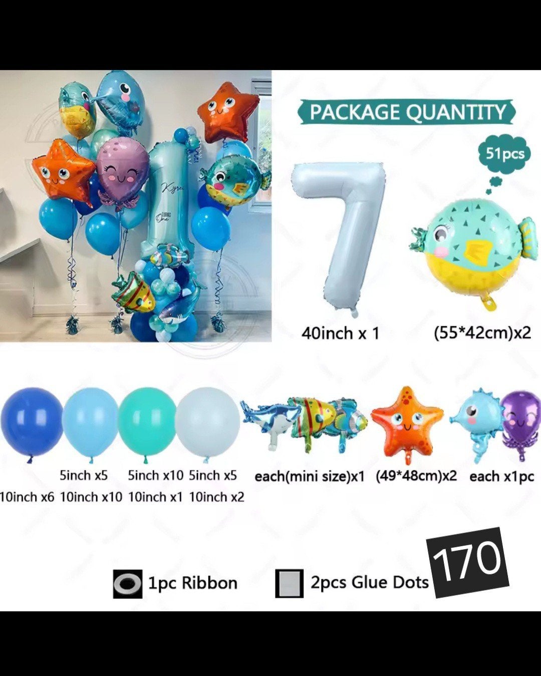 Onderwater Thema Ballonnen Set - Nieuw, Ophalen, Nieuw, Feestartikel, Verjaardag