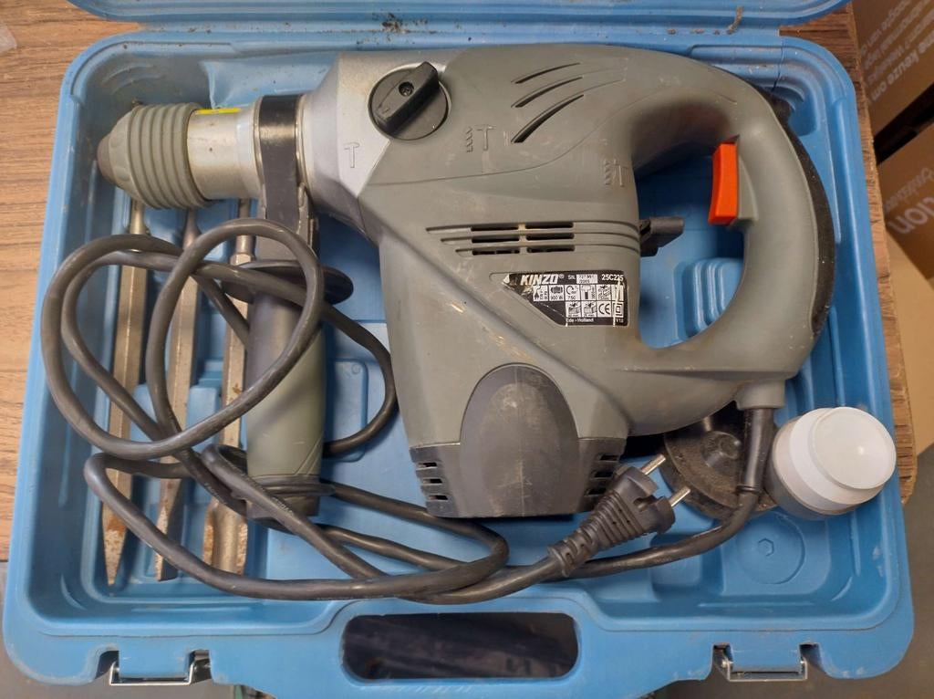 Kinzo 25C225 Boorhamer met accessoires en koffer, Boor- en/of Breekhamer, Ophalen of Verzenden, Klopboormechanisme, Gebruikt