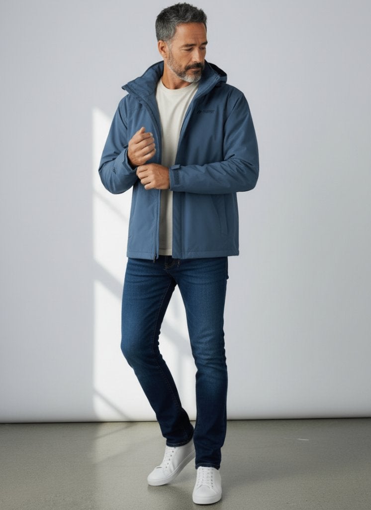 M-L / 50 Outdoorjas Windjack Wandeljas Herenjas Sportjack, Maat 52/54 (L), Blauw, Nieuw, Ophalen of Verzenden