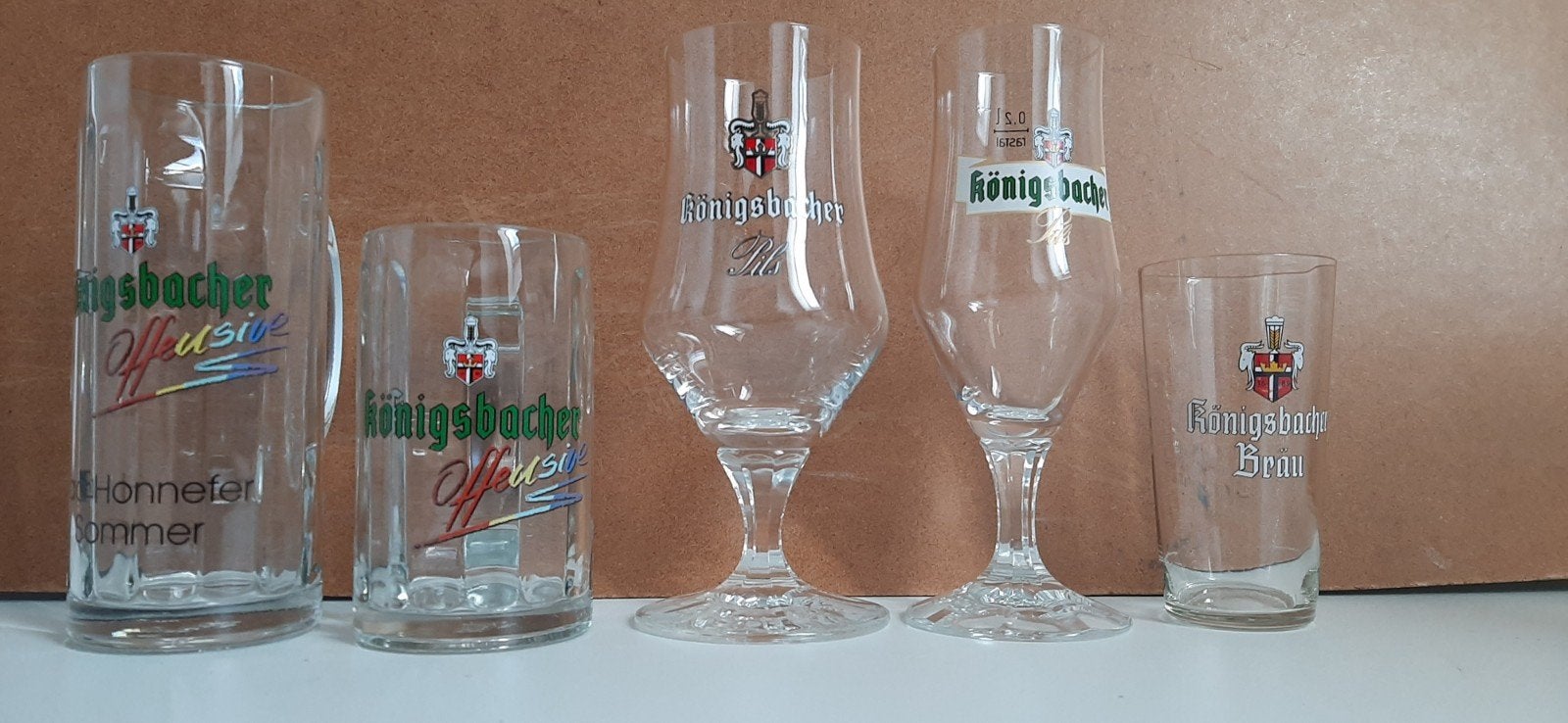 Königsbacher Bierglazen Set - Diverse Modellen, Verzamelen, Ophalen of Verzenden, Gebruikt, Glas of Glazen, Overige merken
