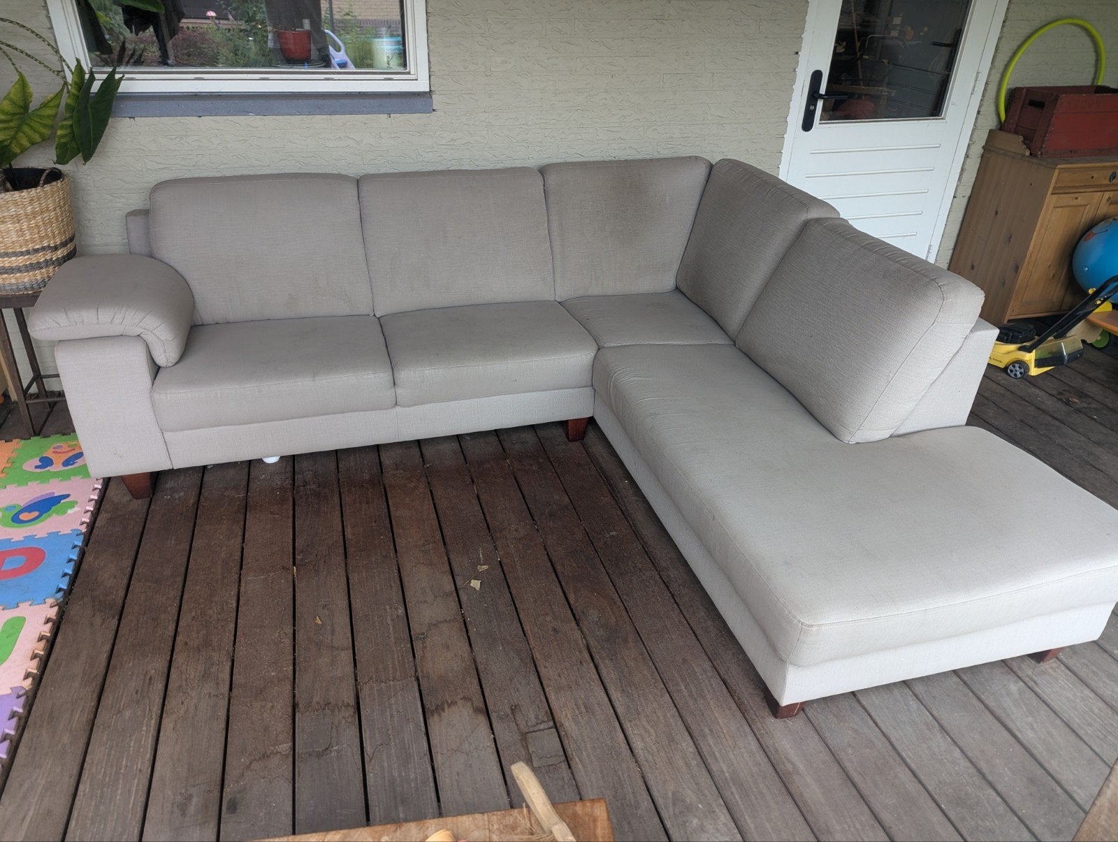 Gratis hoekbank, Huis en Inrichting, Banken | Bankstellen, Ophalen of Verzenden, Gebruikt, 75 tot 100 cm, Hoekbank