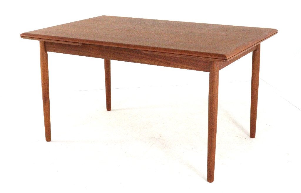 Vintage Deens verlengbare eettafel rechte gratis bezorging, -, -, Teakhout, 200 cm of meer