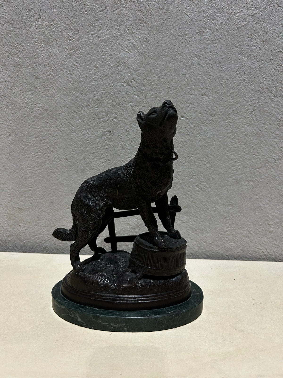 19de Eeuw Antiek bronzen beeld, gesigneerd C. Valton, Ophalen of Verzenden, Beeld, Brons, Zoogdier
