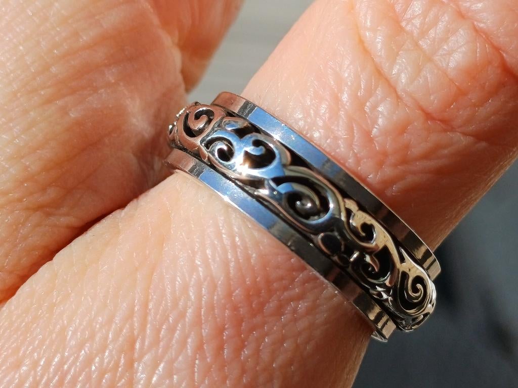 Vanoli 925 zilveren draai / spin ring spinner unisex maat 19, Vanoli, 19 tot 20, Amsterdam, Nieuw