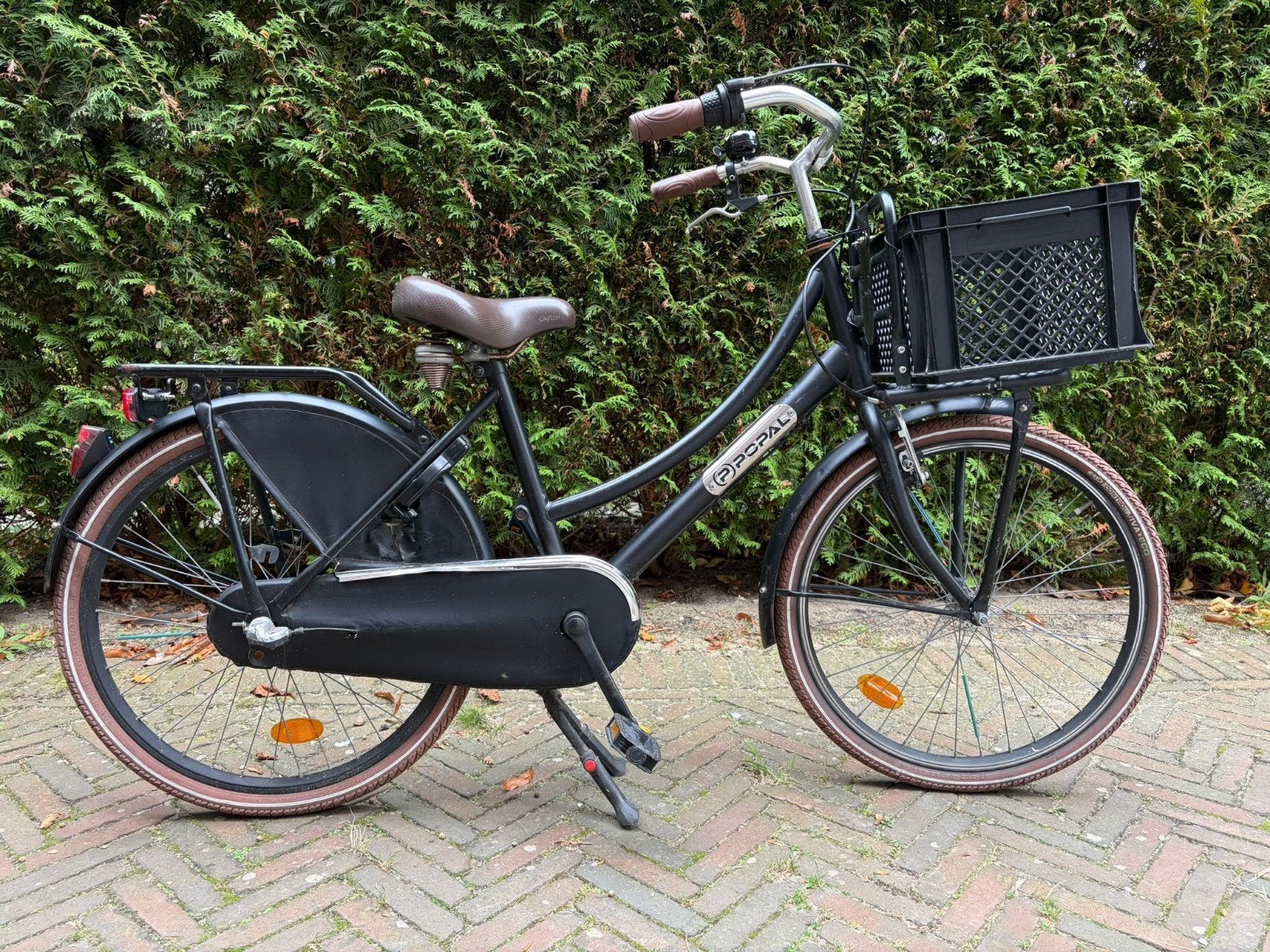 Popal Daily Dutch 24 inch fiets met krat. Rijklaar!, Ophalen, Terugtraprem, Popal Daily Dutch, Handrem