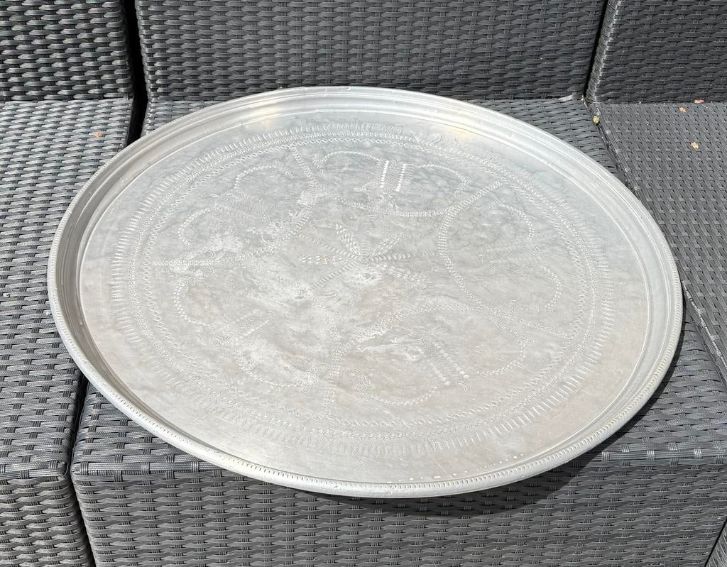 Groot decoratief dienblad, Ophalen, Gebruikt, Rond